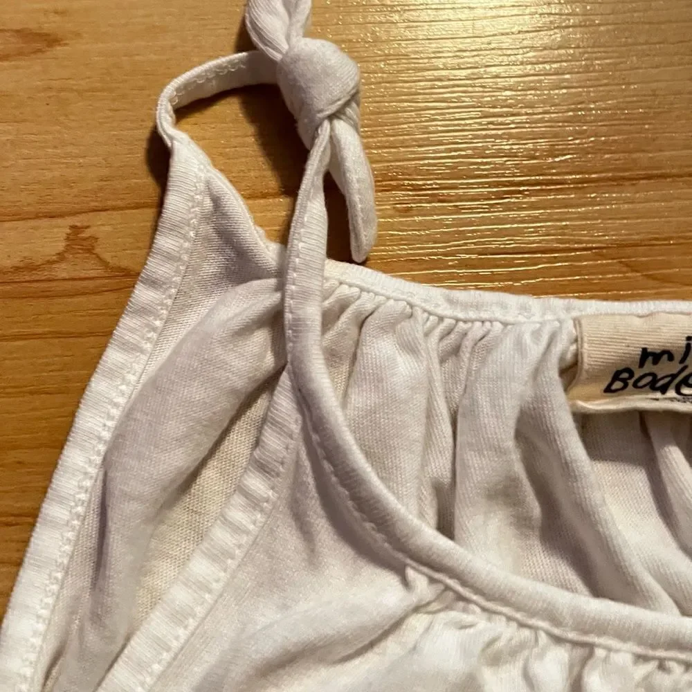 Mini Boden White Tie Tank Top Girls 9-10 Years